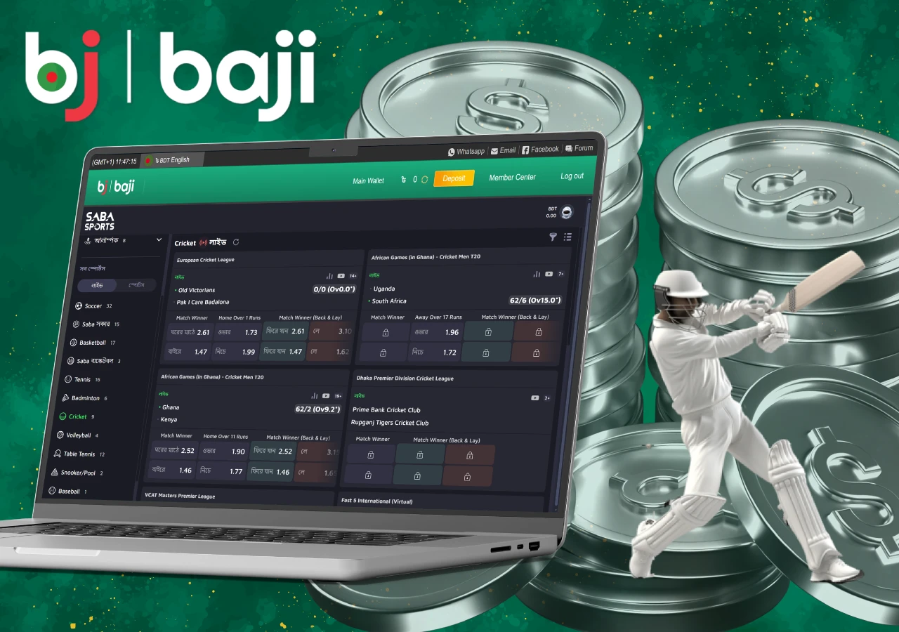 Register at Baji Live and bet on cricket games